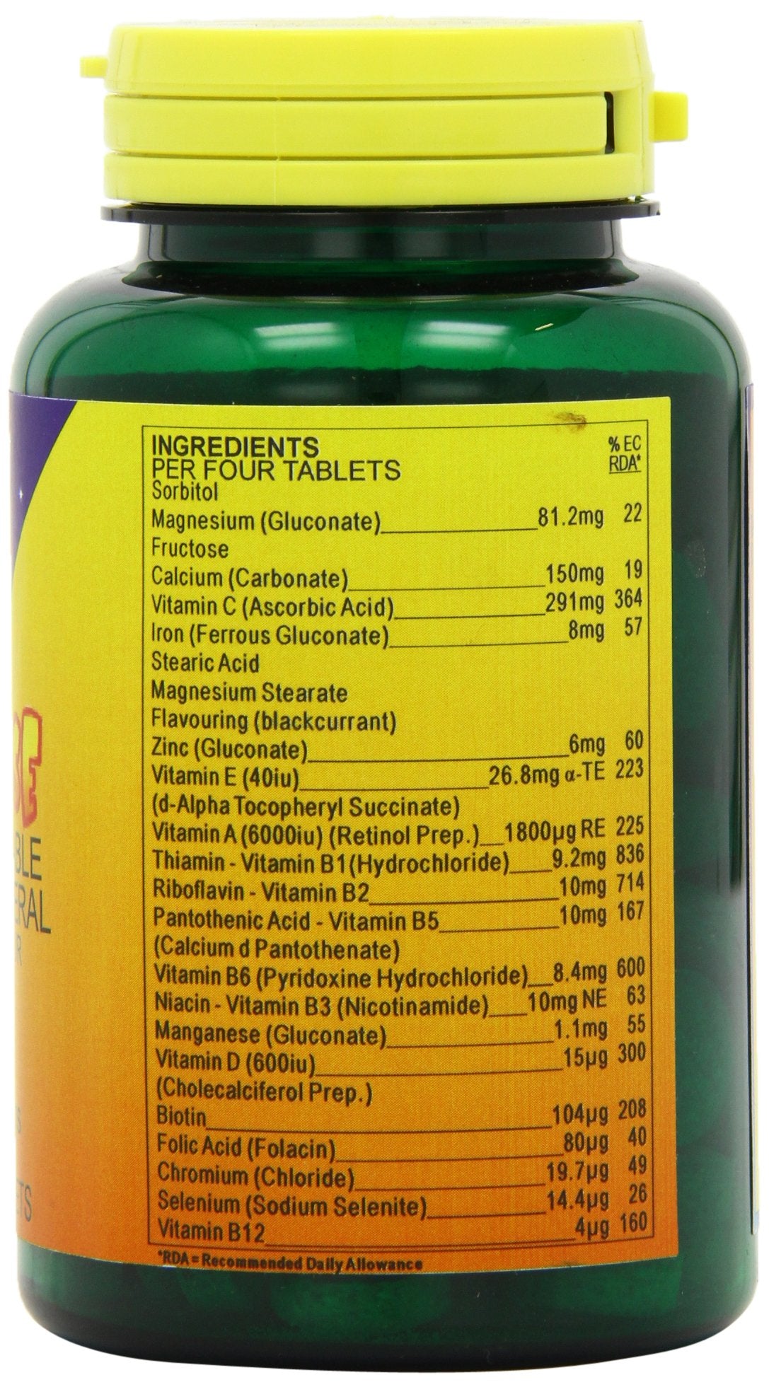 Health Plus Supermouse - Blackcurrant Flavour Children's Chewable Multivitamin Supplement - 90 Tablets