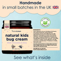 NaturallyMum NATURALLY MUM – Bug Cream for Kids & Babies [NATURAL & SAFE] – Skin Soothing Cream with Zinc - For Outdoors – Made in UK