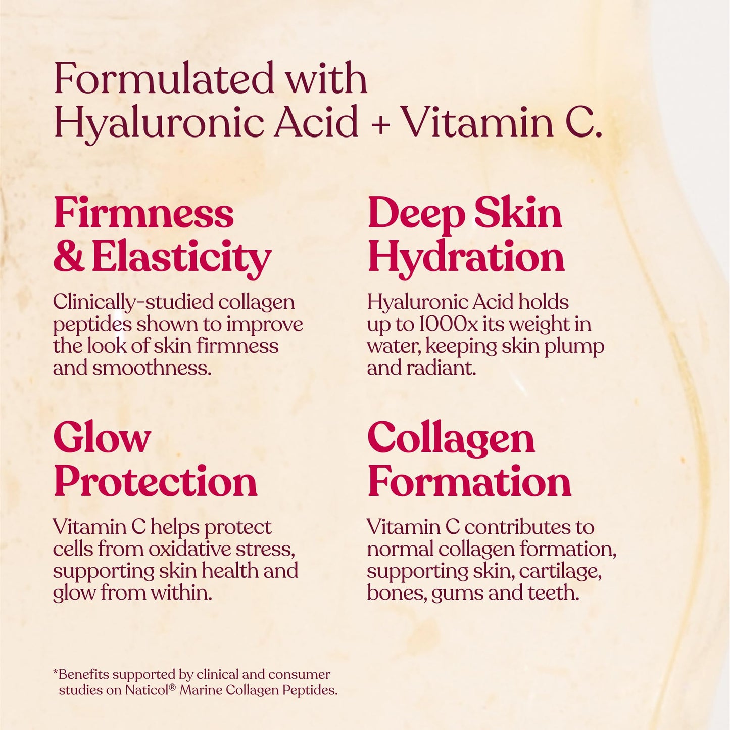 Collagen Glow Complex | Marine Collagen Powder with Hyaluronic Acid & Vitamin C | 100% Type I Collagen Supplements Powder for Hair, Skin & Nails | Scientifically Proven Collagen | Free Soul