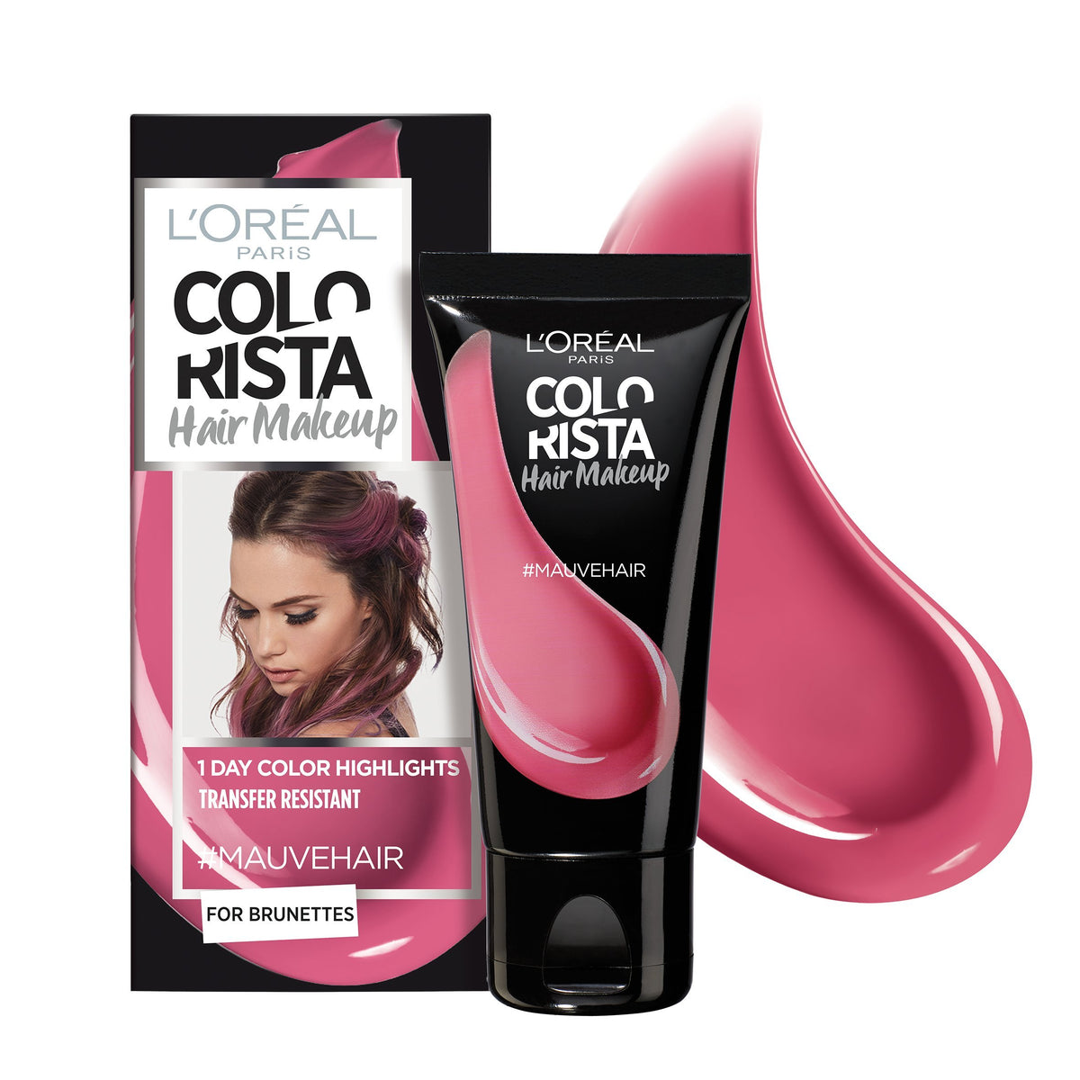 L'Oreal Paris Colorista Hair Makeup Temporary Brunette Hair Colour, Mauve Purple