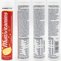 Vitamin Store Effervescent Multivitamins - 3 Packs of 20 Blackcurrant Flavour Fizzy Dissolvable Tablets - Vitamins A, C, D, E, K, B1, B2, B6 B12, Folic Acid - 2 Month Supply (60 Effervescent Tablets)
