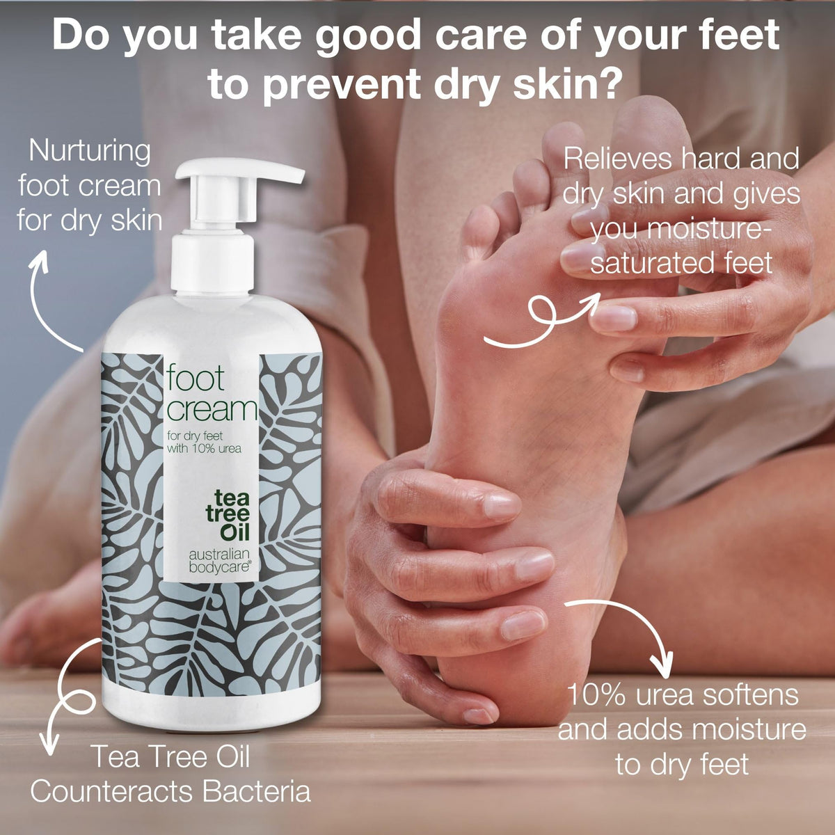 tea tree oil australian bodycare Foot Cream from Australian Bodycare 500ml | Hard Skin Remover for Women & Men | Treatment against Hard, very Dry & Cracked Feet with 10% Urea | Foot Care against Sweaty Feet with Tea Tree Oil