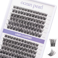 ocean pearl Cluster Lashes 144 Clusters Individual Lashes DIY Lash Extensions 10-16mm Length Reusable Soft Natural False Eyelashes Super Thin Band Wide Stem Eyelash Extensions for Makeup at Home - OP01