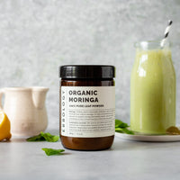 100% Organic Moringa Pure Leaf Powder 180g - Immunity - Straight from Farm - Raw, Vegan and Gluten-Free - Non-GMO - No Additives or Preservatives - Recyclable Glass Jar