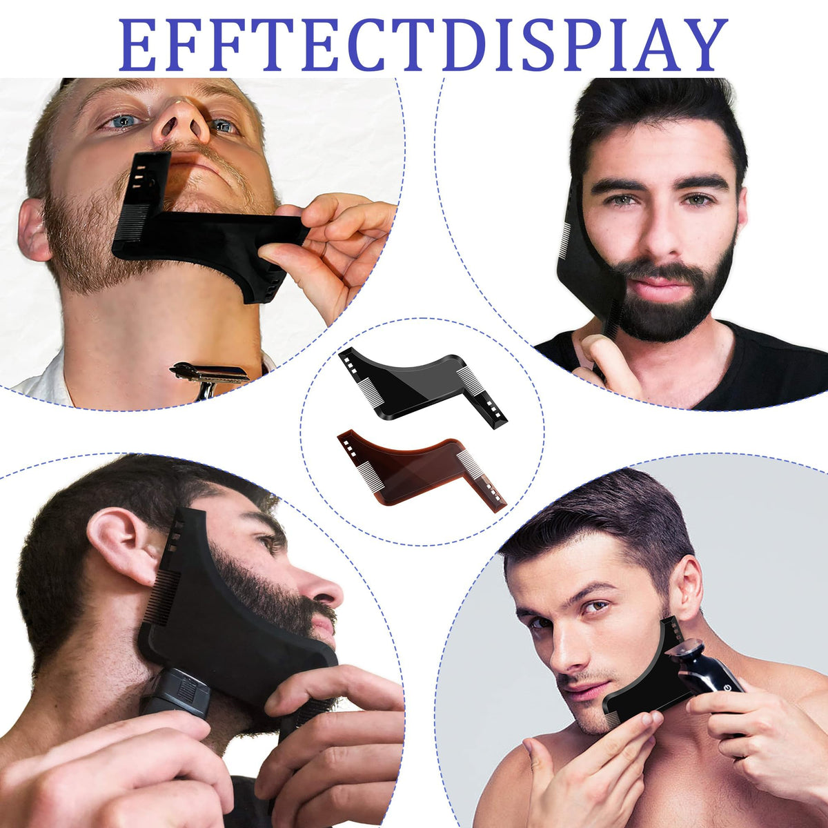 DreamAug 2PCS Beard Shaping Tool, Beard Shaper, Stencil Guide for Perfect Symmetric Lines & Trimming