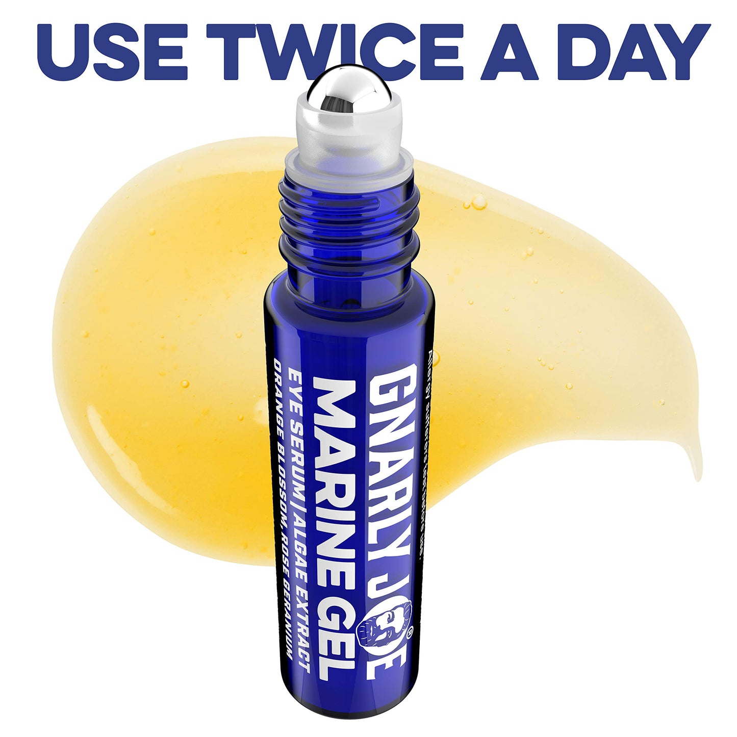 TRADEMARK GNARLY JOE EST.MMXVII Gnarly Joe Eye Serum for Men - 10ml - Hyaluronic Gel With Cooling Rollerball Applicator - Rejuvenates Tired Eyes, Puffiness and Dark Circles - Eye Bags Remover - Mens Eye Roll On - Mens Eye Serum