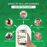 Keltico Mullein Gummies - Mullein Leaf Extract for Lungs - 1000mg Mullein - 200mg Ashwagandha - 400mg Quercetin - Bromelain - Alternative to Mullein Drops,Capsules & Mullein Tea - Mucus Remover & Mucus Relief