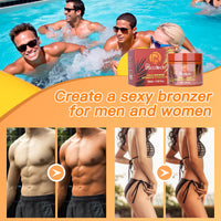 DEJIN 150ml Tanning Accelerator Cream with Shimmer for Sunbed and Outdoor Use - Deep Natural Tan, Hydrating Formula with Carrot Oil, Perfect for Rapid and Long-Lasting Tanning