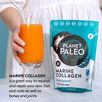 Planet Paleo Marine Collagen Powder - Nourishes Hair, Skin & Nails, Bone & Joint Support, Easy to Mix (Strawberry, 231g)