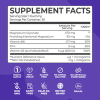 8 Hour Sleepwell Kids Magnesium Glycinate Gummies – 1 Month Supply | Sugar-Free, Vegan & Chewable | 470mg Magnesium for Kids, Providing 65mg to Support Calm Mind & Focus for Children Ages 3+ | Strawberry Flavour