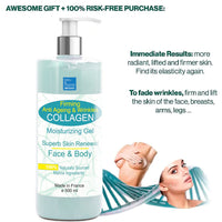 bleu & marine Bretania Face & Body Moisturizing Firming Aloe Vera & Marine Collagen Gel - Skincare - Anti wrinkle & Anti aging - Rejuvenation collagen gel - Collagen gel for skin - Combats Fine Lines - 500 ml, 17.6fl oz