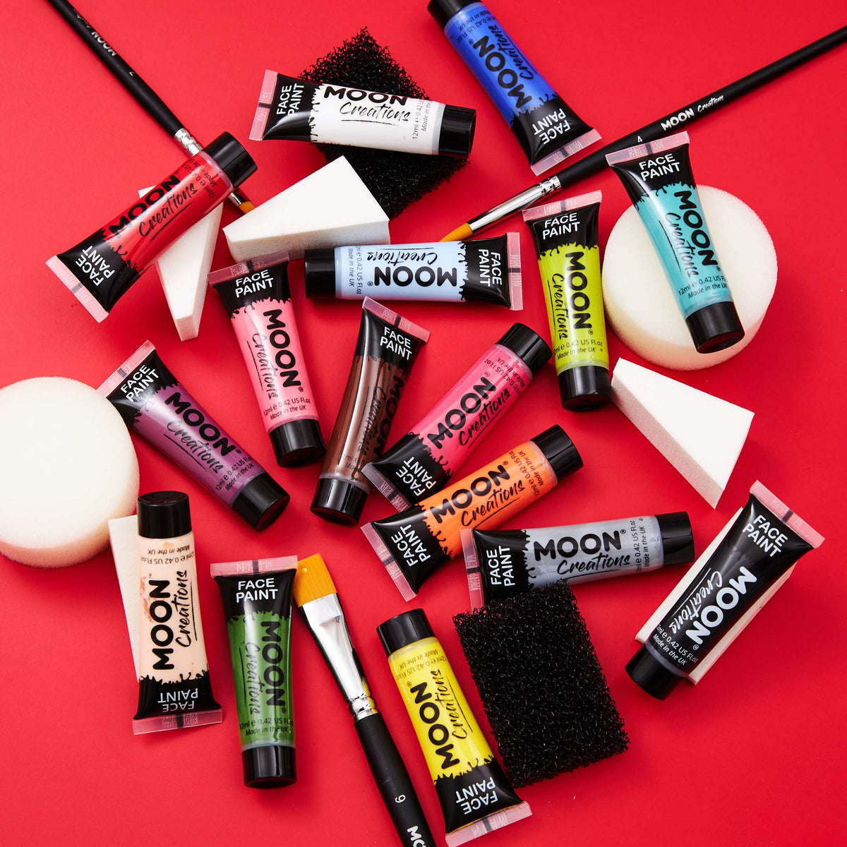 Moon Creations Face & Body Paint Tubes | White | 12ml | Ready to Use Face Paint | No Flake | Cruelty Free, Made in UK | Face Paint for Kids, Adults, Fancy Dress, Festivals, Halloween & More