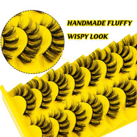 LANKIZ Lash Clusters 8-16mm Fluffy Individual Cat Eye Lashes Natural Look 5D Wispy Cluster Lashes C Curl False Eyelashes DIY Eyelash Extensions Faux Mink Fake Lashes Strip 10 Pairs Pack (Paeony Style)