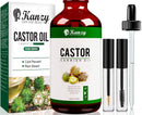 KANZY HAIR AND BEAUTY Kanzy Castor Oil for Eyelashes and Eyebrows 100ml Cold Pressed Castor Oil for Hair Growth 100% Natural and Pure Oil with Brushes For Hair, Beard, Nails and Skin