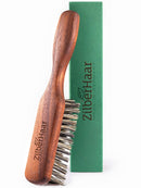 ZilberHaar - Regular Vegan Beard Brush - Stiff Natural Bristles, Mexican Tampico Fiber and Oiled Walnut Wood - Animal-Free Beard Grooming Brush for Men - Made in Europe