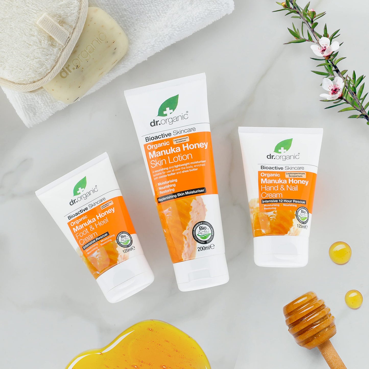 DR ORGANIC Manuka Honey Hand & Nail Cream, 125 ml