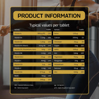 Healthspan Elite Gold A-Z Multivitamin (4 Months’ Supply) | 27 Essential nutrients with Vitamin B Complex with Iron, Selenium & Zinc | All Blacks Official Partner | Informed Sport Accredited | Vegan
