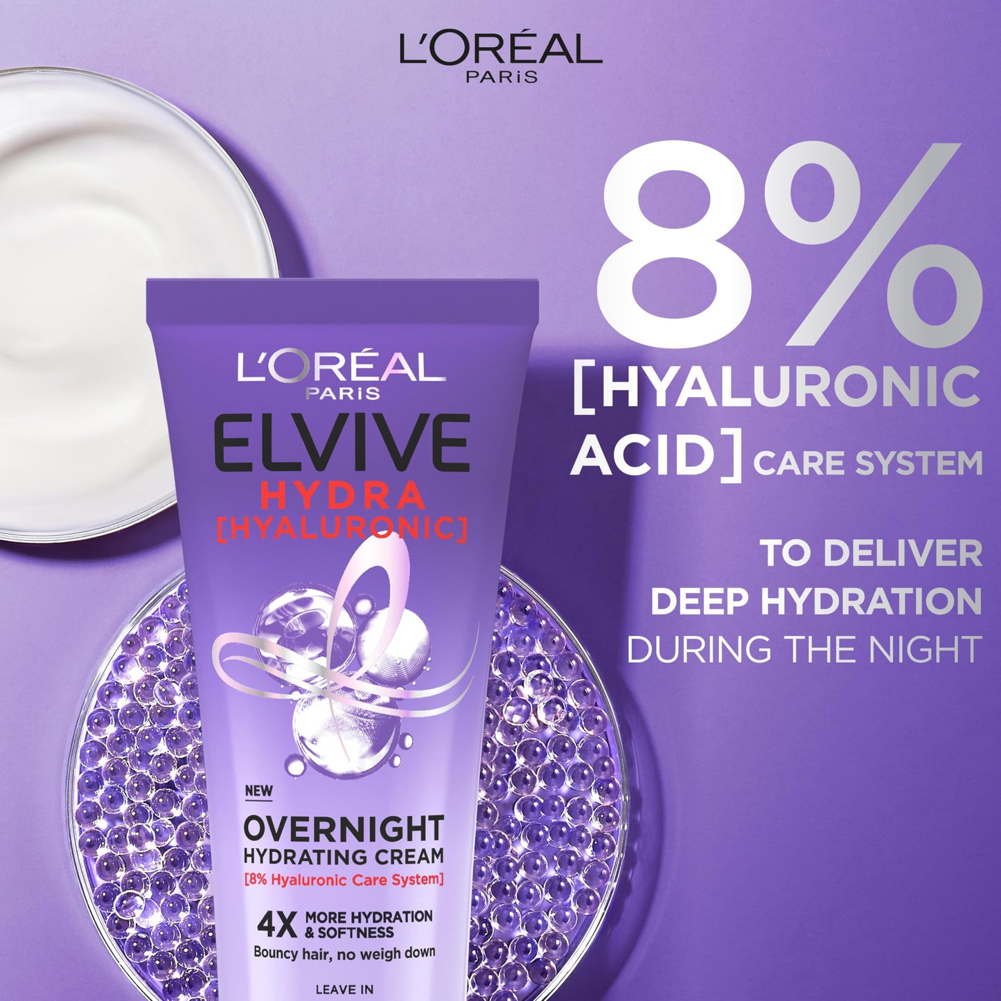 L'Oreal Paris L'Oréal Paris Elvive Hydra Hyaluronic, Overnight Hair Cream 150ml