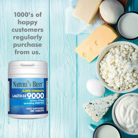 NATURE'S BEST Super Strength Lactase Tablets 9000 FCC Enzyme Units | Max Strength Digestive Enzyme | 60/180 Tablets | Helps Digest Lactose in Milk & Dairy | Support for Lactose Intolerance | UK Made (180 Tablets)