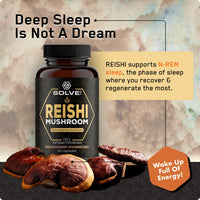 Solve Labs SOLVE Labs® ● Premium Reishi Mushroom Capsules ● 51% Beta-D-Glucans ● 10:1 Concentrate ● No Fillers & Additives ● Vegetarian & Kosher ● 60 Capsules ● 1 Month Supply