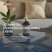 Metabolics Vitamin B12 Liquid | Pure Adenosylcobalamin Supplement | for Normal Brain Function | Made in The UK