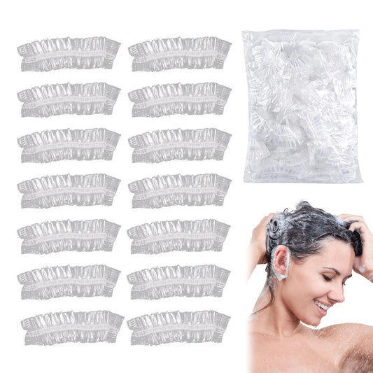MEKEET 100PCS Clear Disposable Ear Caps Waterproof Ear Covers for Shower Ear Covers Caps Plastic Ear Protectors for Shower Bathing,Hair Dye,Travel Spa,Hotel and Hair Solon, Home Daily Use