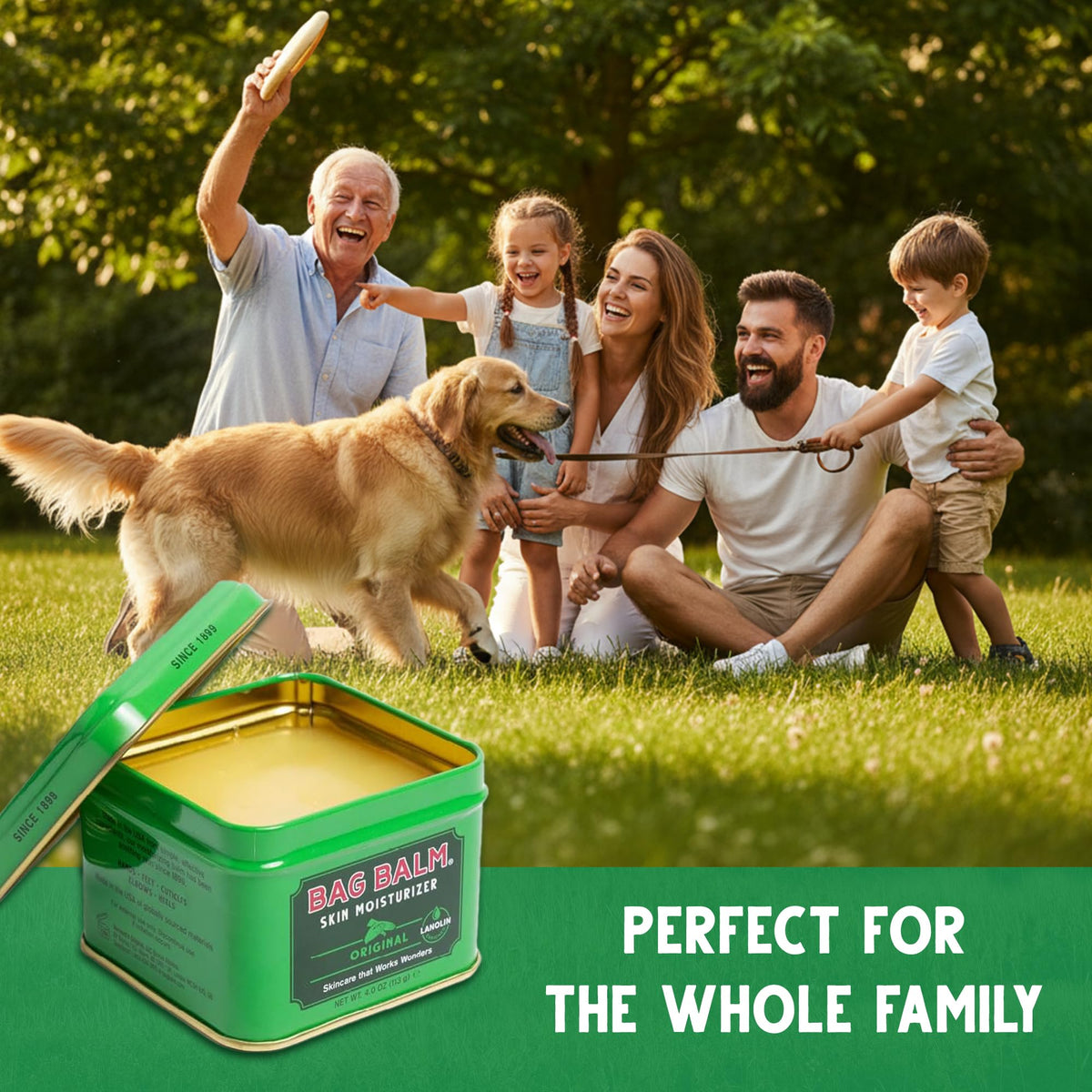 Bag Balm Original Skin Moisturiser with Lanolin |All-Purpose Hydrating Balm for Dry, Chafed Skin | Soothes Cracked Hands, Split Heels & Cuticles | Paraben-Free (28g)