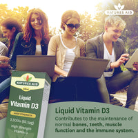 natures aid Natures Aid Vegan Vitamin D3/Cholecalciferol Liquid, 2500iu, Dropper Included, 50 ml (Pack of 1)