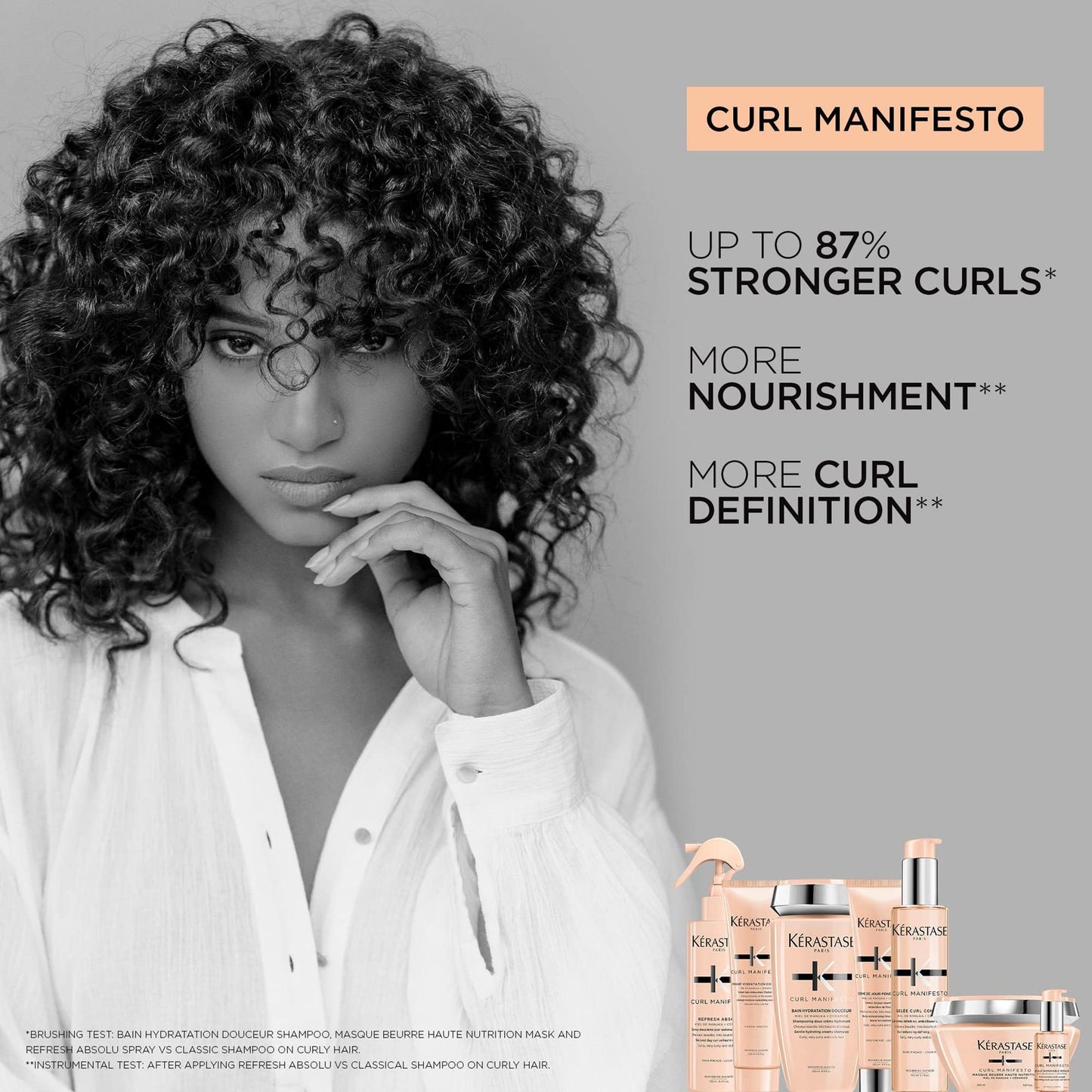 KERASTASE Kérastase Curl Manifesto, Daily Ultra-lightweight Cream Conditioning Treatment, For Curly & Coily Hair, With Manuka Honey & Ceramide, Creme de Jour Fondamentale, 150ml