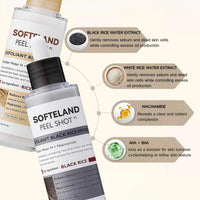 TMYIOYC Peel Shot Glow Rice Ampoule Duo, Face Exfoliator Rice Toner, Gentle Exfoliating Face Scrub for Blackhead Remover Dead Skin, Refines Pores, Radiant Complexion, AHA + BHA, Korean Skincare 80ml*2