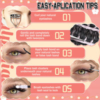 calphdiar Cluster Lashes 30D+40D+50D+60D Individual Eyelashes 480PCS Wispy Lashes Individual Cluster D Curl Eyelash Extensions 8-18MM Natural Volume Eyelash Clusters DIY Lash Extension for Beginners