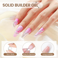 SUPWEE Solid Builder Gel Set for Nails, 2PCS Clear 3D Sculpture Gel Non-Stick Hand Nail Extension for Carving Strengthen Hard Soak Off Salon Home DIY