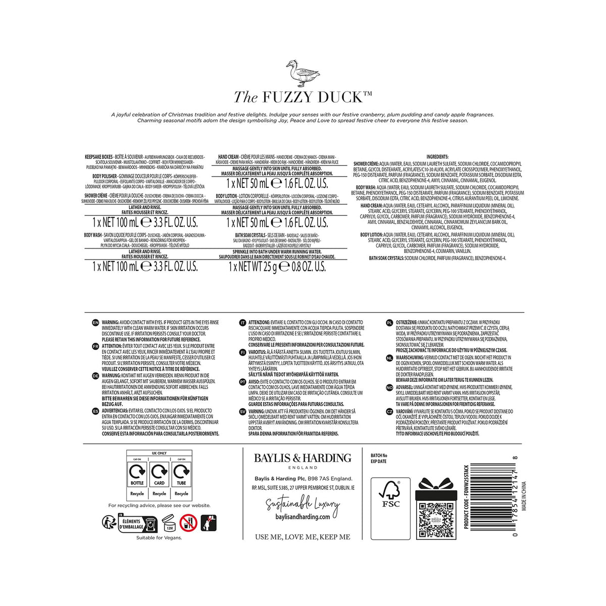 Baylis & Harding The Fuzzy Duck Winter Wonderland Luxury Pamper Present Gift Set (Pack of 1) - Vegan Friendly