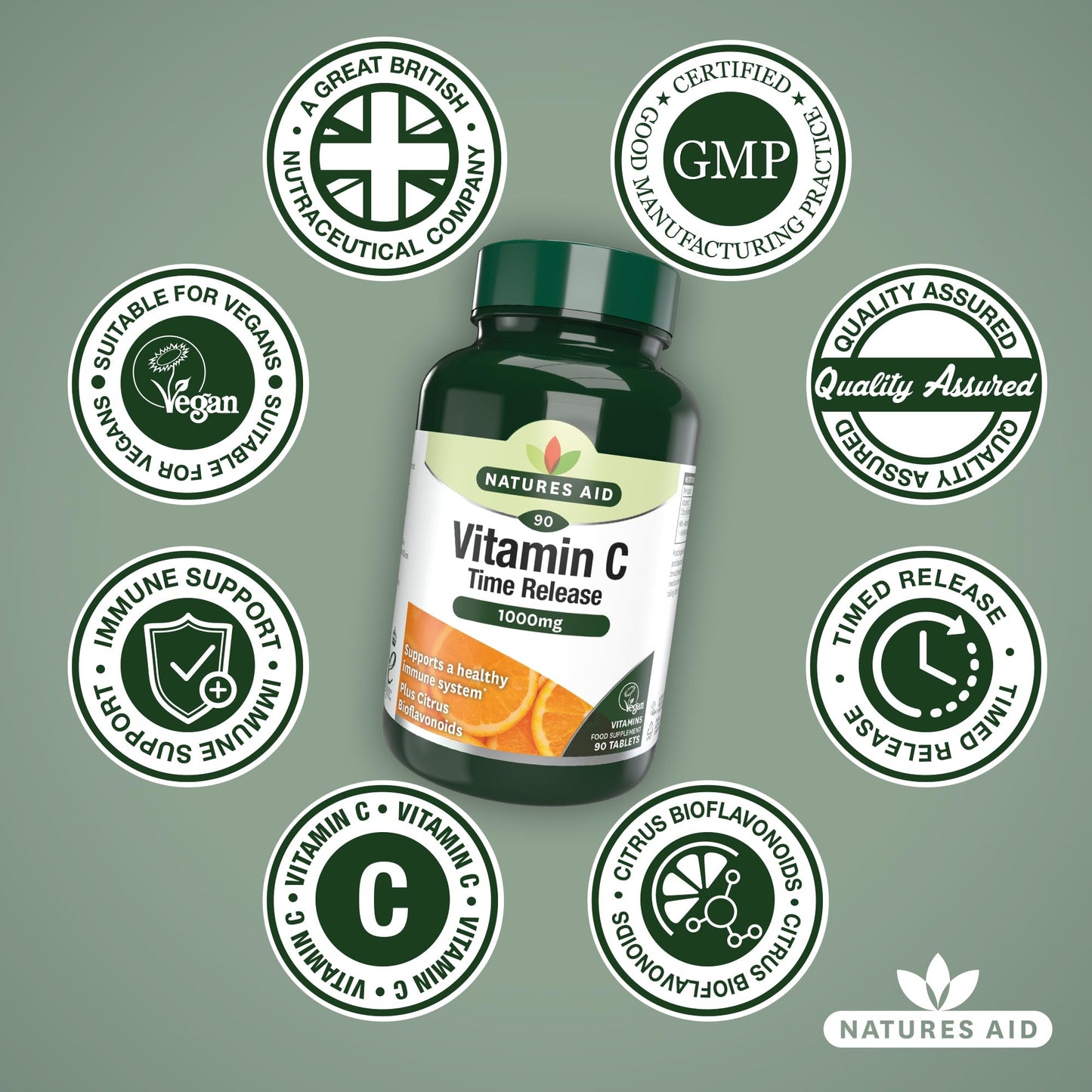 natures aid Natures Aid Vitamin C Time Release Citrus Tablets 1000mg Pack of 90