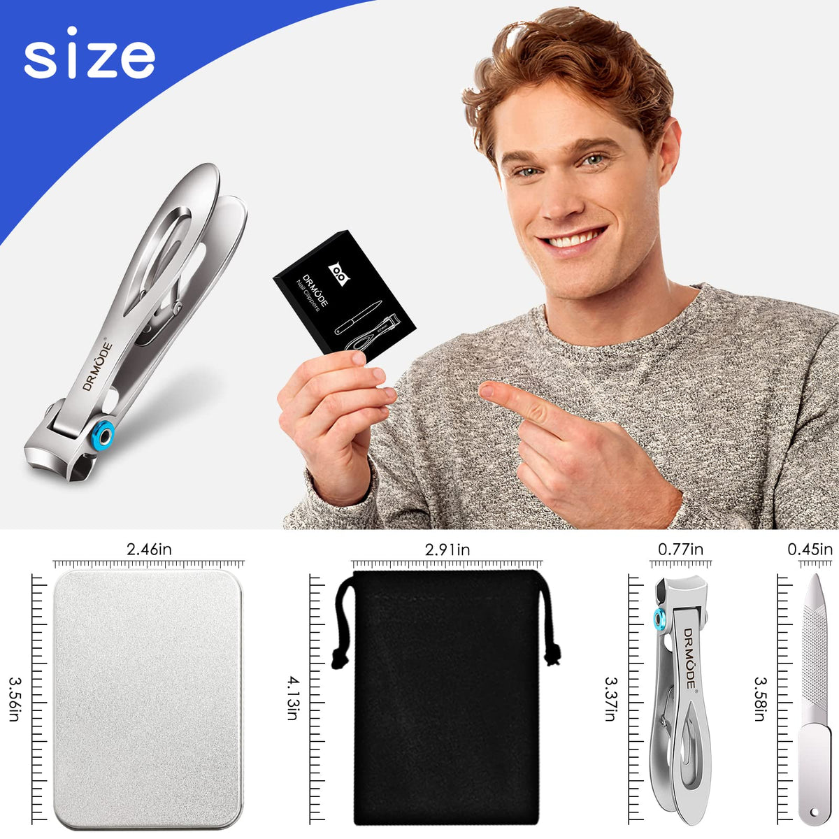 DRMODE Nail Clippers for Thick Nails with Wide Jaw Opening