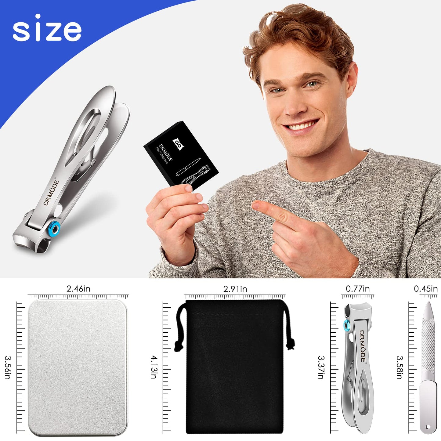 DRMODE Nail Clippers for Thick Nails with Wide Jaw Opening