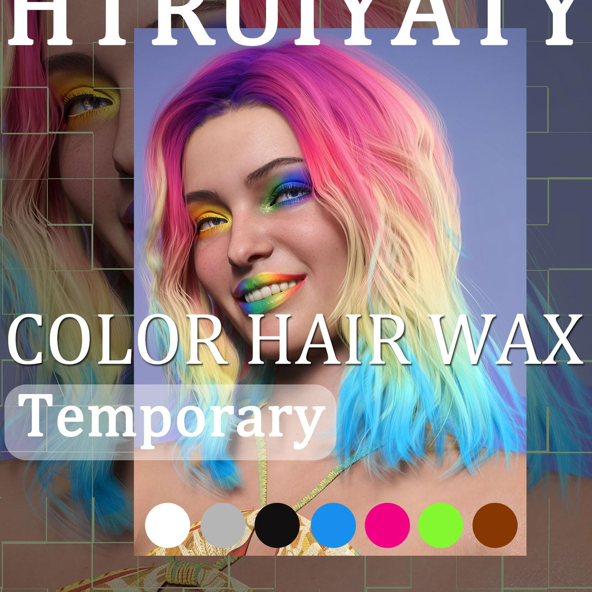 HTRUIYATY Temporary Blue Hair Colour Wax Natural Washable Instant Hair Color Pomades Mud for Kids Adult Cosplay Halloween Party