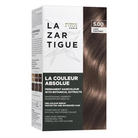 Lazartigue LAZARTIGUE LA COULEUR ABSOLUE - 5.00 Light Chestnut Permanent Haircolour, Ammonia-Free Vegan Formula with Botanical Extracts, 100% Grey Coverage, Hair Dye Kit for Home Use in 1 box