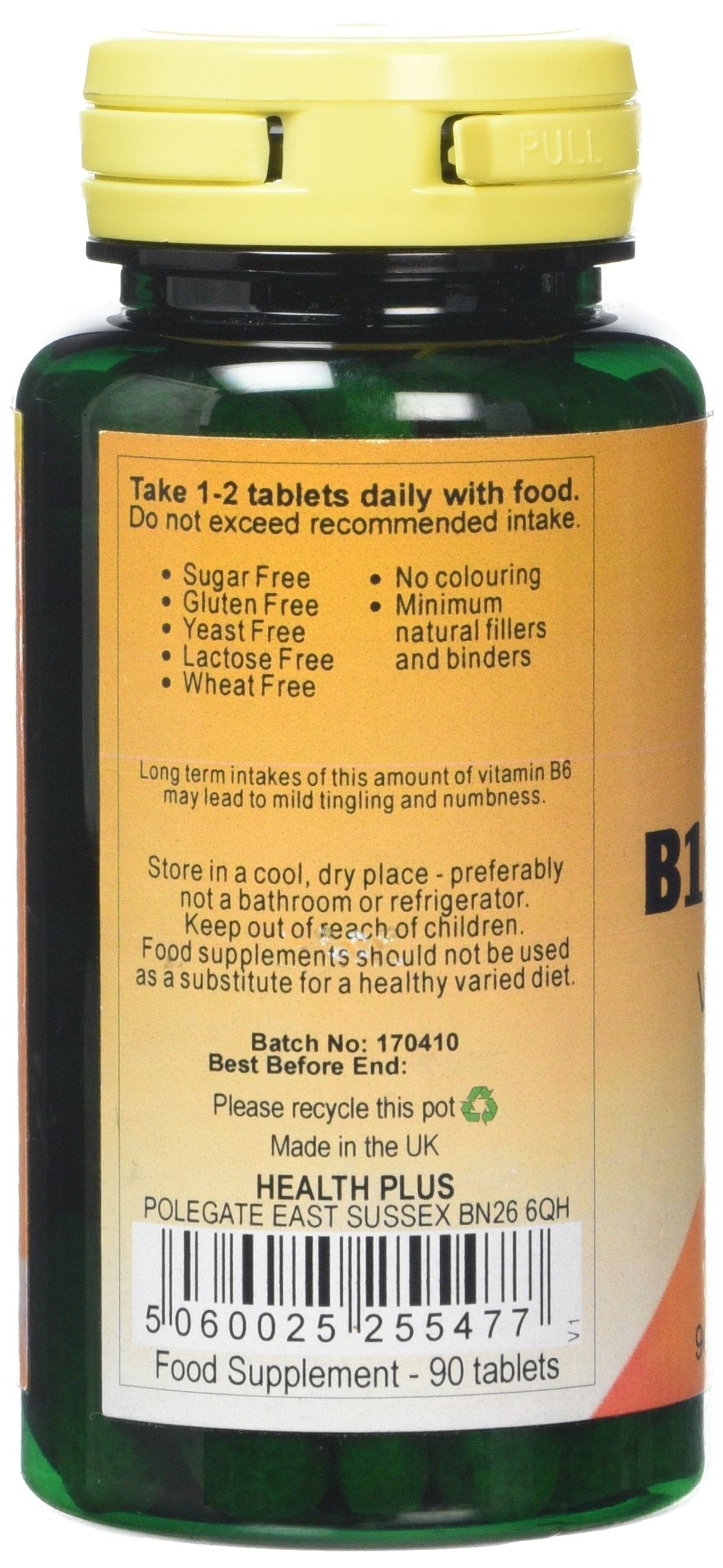 Health Plus B100 Complex Vitamin B Supplement - 90 Tablets