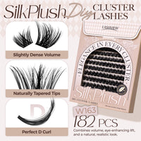 LASHVIEW DIY Lash Extension Kit, 9-16mm Mix D Curl Cluster Eyelash Extension Kit Cluster Lashes with Lash Bond and Seal, Lash Glue Remover and Lash Applicator W163