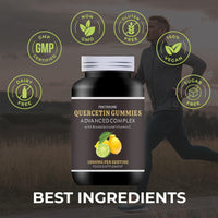 Fraction One Quercetin Gummies Enhanced with Bromelain, Vitamin C - Quercetin 1000mg - 120 Gummies - 60 Servings - Quercetin Complex - Quercetin Supplement -Antioxidant Supplement for Immune Support