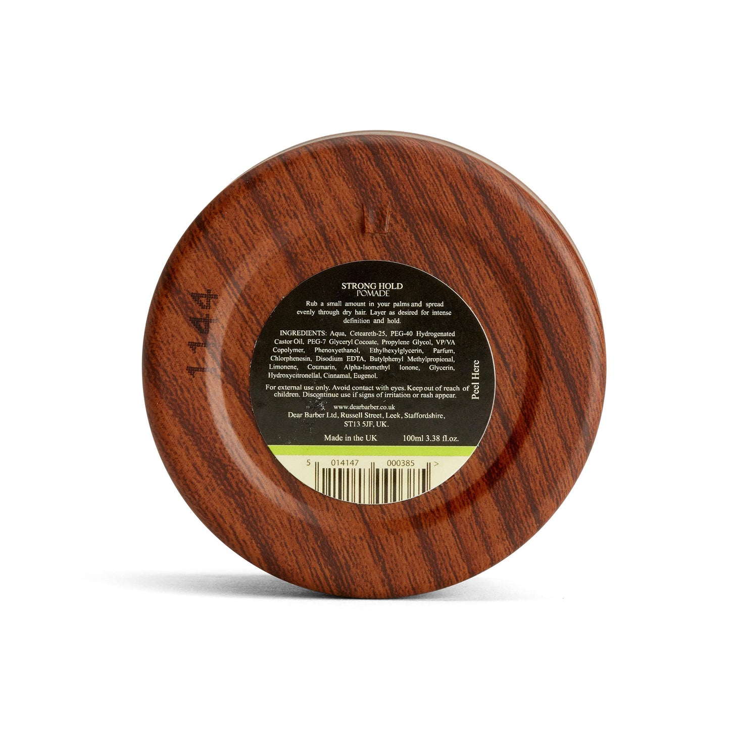 Dear Barber MENS HAIR STYLING POMADE - Strong Hold & High Shine Finish | Controls Curly & Frizzy Hair, Water Based & Easily Washable, 100ml