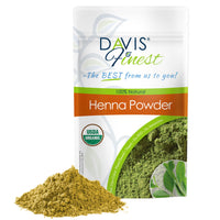 Davis Finest - Organic Henna Powder, 100g - PPD-Free Natural, Skin Friendly Hair & Beard Dye - Ideal for Hair Colouring & Henna Cone Paste - Easy to Use, 100% Plant Based, Chemical Free Hair Dye