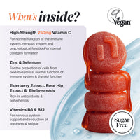 novomins Vitamin C Gummies - 1 Month Supply - 250mg High Strength with Zinc, Bioflavonoids, Rose Hip & Elderberry for Immune System Support - Alternative to Vitamin C Tablets - 60 Gummies - Novomins