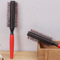 Professional Quiff Roller Round Hair Brush with Red Rubber Grip Handle - Slick Back Hair Brush, Curly Hairs Brush Ideal round hairs brushs for men and Barbers