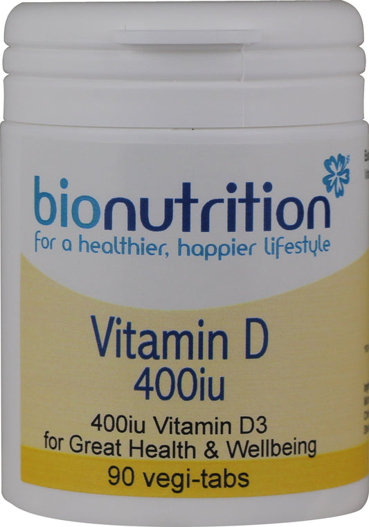 Bio Nutrition Vitamin D 10µg (400iu) : Vitamin Well-Being Supplement : 90 vegi-tabs