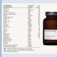 Wild Nutrition Food-Grown® Daily Multi for Teen Boys, Natural & Ethical Multivitamin Kids Vitamins with Vitamin B, Vitamin D - Optimal Health for Teen Boys - 60 Capsules