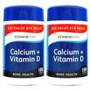 Vitamin Store Calcium + Vitamin D Food Supplement, 180 Tablets per Tub, Pack of 2 Tubs, 6 Months Supply