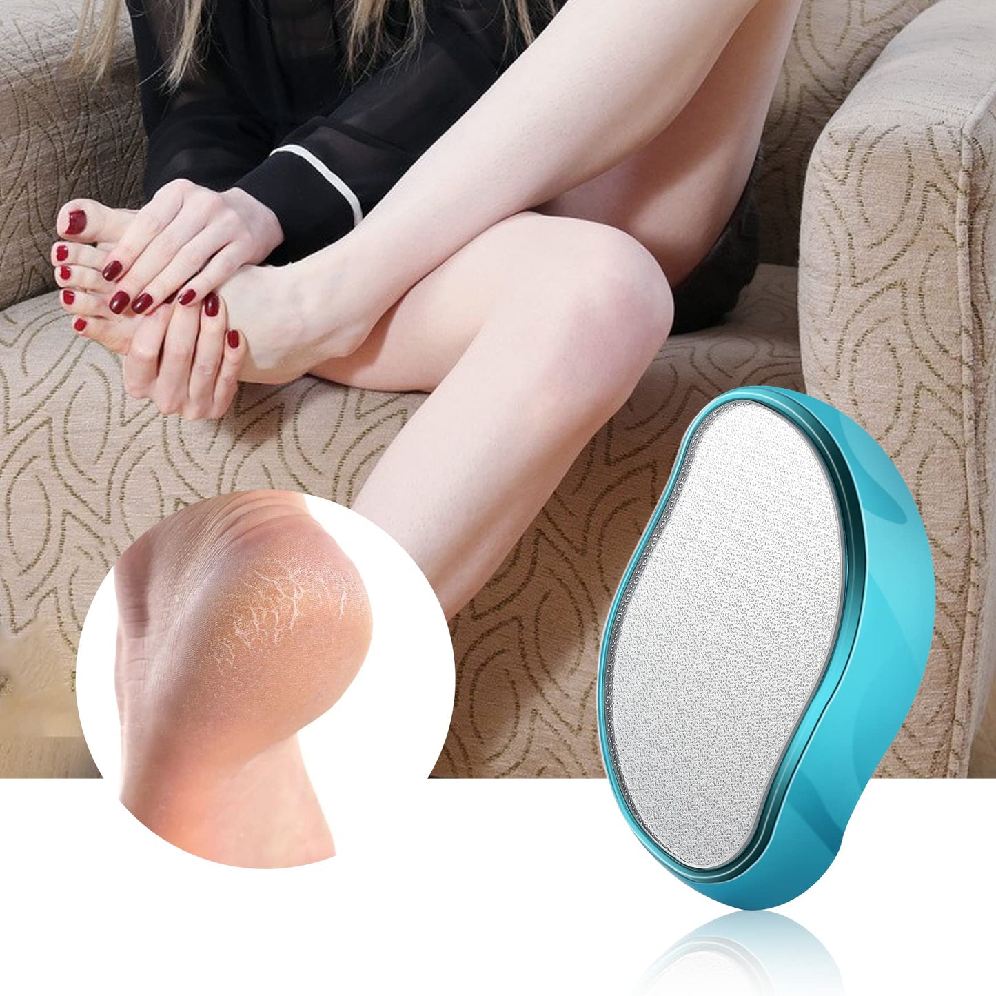 BEZOX 2in1 Nano Glass Foot File for Foot Spa, Home Salon -Highly Effective Callus Remover Wake Up Velvety Feet