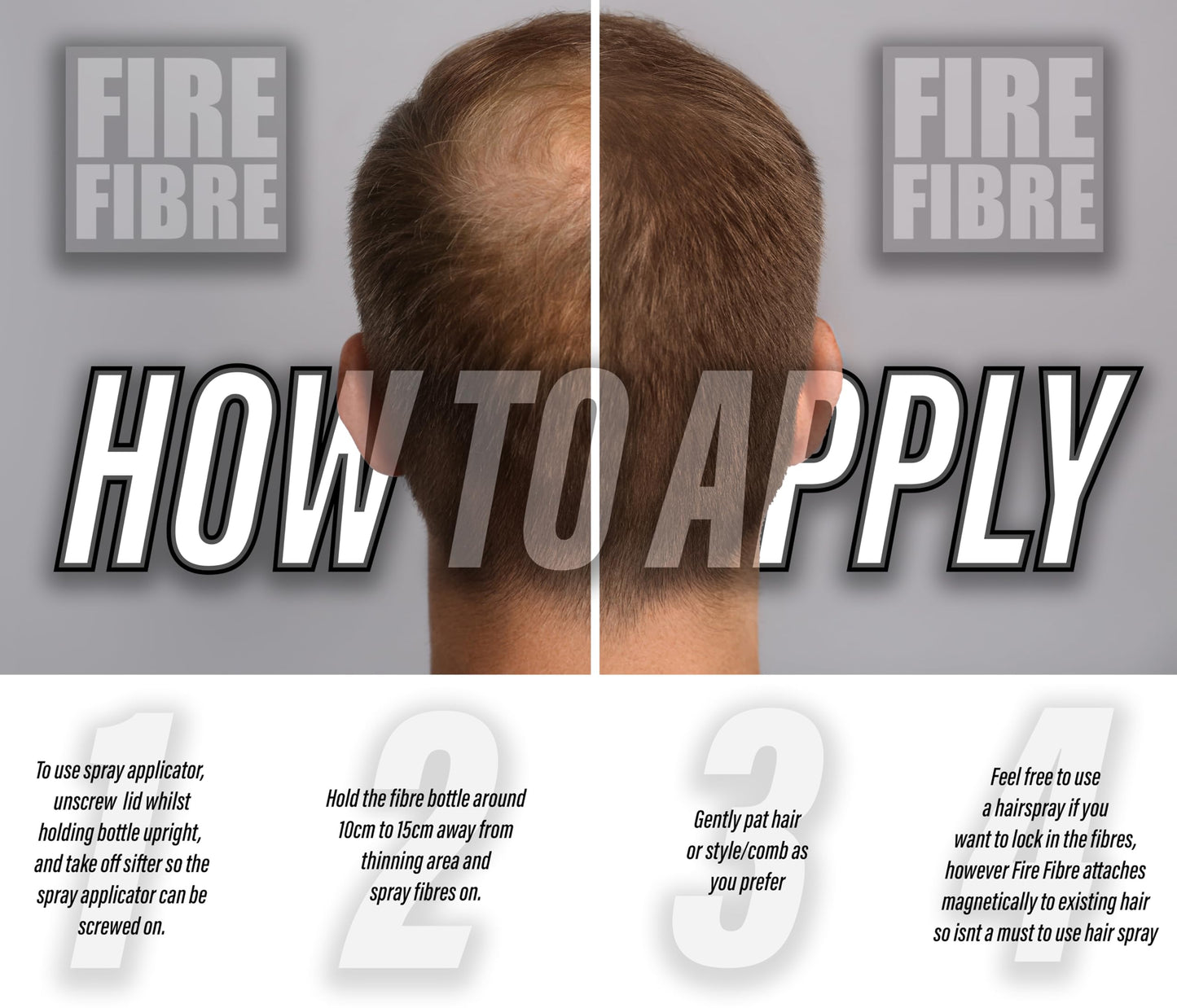 Fire Fibre FIRE FIBRE Hair Fibres for Thinning Hair Undetectable & Natural - 28g Bottle - Completely Conceals Hair Loss Instantly - Hair Thickener & Topper for Fine Hair for Men & (Medium Blonde)